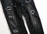 Men's Casual Stretch Body Building Jeans Black 1046