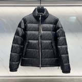 Oblique Jacquard Logo Stand Collar Down Jacket