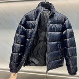 Oblique Jacquard Logo Stand Collar Down Jacket