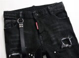 Men's Casual Stretch Body Building Jeans Black 1046