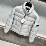 Oblique Jacquard Logo Stand Collar Down Jacket