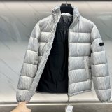 Oblique Jacquard Logo Stand Collar Down Jacket
