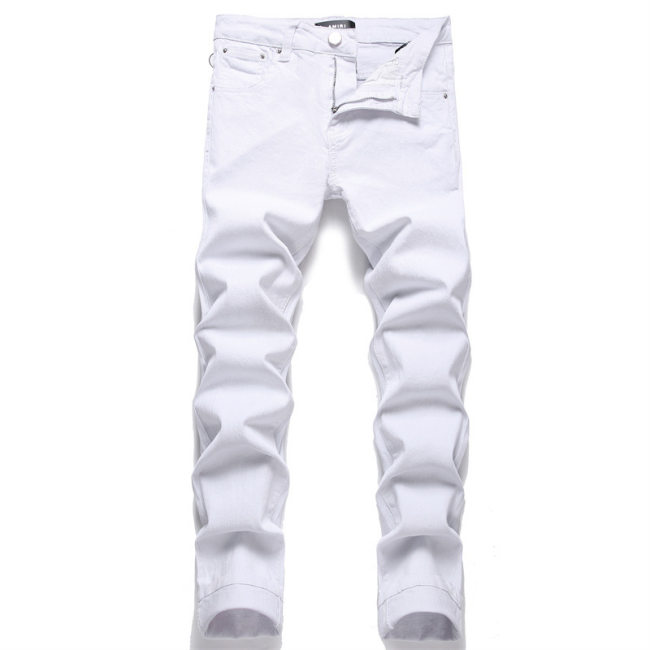 5A Slim Fit Stretch Jeans Simple Versatile Men's Pants White