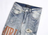 5A Slim Fit Stretch Jeans Retro Leather Logo Versatile Men's Pants