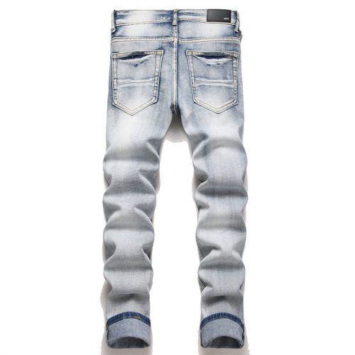 5A Slim Fit Stretch Jeans Vintage Ripped Versatile Men's Pants