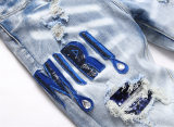 5A Slim Fit Stretch Jeans Men's Ripped Jeans Light Blue