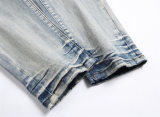 5A Slim Fit Stretch Jeans Retro Leather Logo Versatile Men's Pants