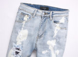 5A Slim Fit Stretch Jeans Ripped Versatile Men's Trousers Light Blue