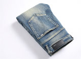 5A Stretch Denim Flare Jeans Men's Trousers Washed Blue
