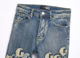 5A Stretch Denim Flare Jeans Men's Trousers Washed Blue