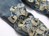 5A Stretch Denim Flare Jeans Men's Trousers Washed Blue