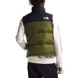 5A 1996 Nuptse Vest Olive Green Black Collar 700 Fill Cotton Puffer Vest