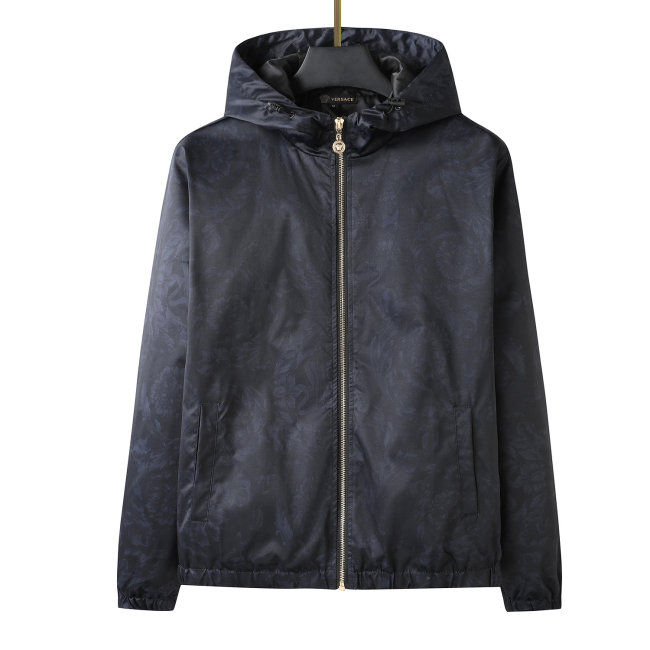 5A Men's Windbreaker Hooded Jacket Black