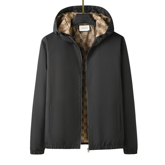 5A Men's Windbreaker Hooded Jacket Black