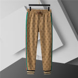5A Men Breathable Cotton Sports Set Stand Collar Jacket Pant Suit