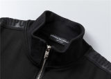5A Men Breathable Cotton Sports Set Stand Collar Jacket Pant Suit