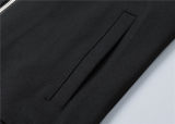 5A Men Breathable Cotton Sports Set Stand Collar Jacket Pant Suit