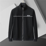 5A Men Breathable Cotton Sports Set Stand Collar Jacket Pant Suit