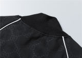 5A Men Breathable Cotton Sports Set Stand Collar Jacket Pant Suit