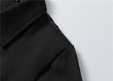 5A Men Breathable Cotton Sports Set Lapel Jacket Pant Suit