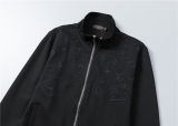 5A Men Breathable Cotton Sports Set Stand Collar Jacket Pant Suit