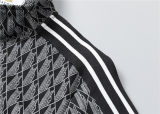 5A Men Breathable Cotton Sports Set Stand Collar Jacket Pant Suit