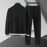 5A Men Breathable Cotton Sports Set Stand Collar Jacket Pant Suit