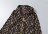 5A Men Breathable Cotton Sports Set Hooded Jacket Pant Suit