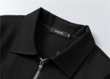 5A Men Breathable Cotton Sports Set Lapel Jacket Pant Suit