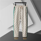 5A Men Breathable Cotton Sports Set Stand Collar Jacket Pant Suit