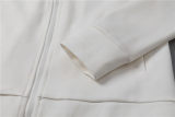5A Men Breathable Cotton Sports Set Stand Collar Jacket Pant Suit