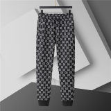 5A Men Breathable Cotton Sports Set Hooded Jacket Pant Suit