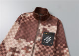 5A Men Breathable Cotton Sports Set Stand Collar Jacket Pant Suit