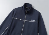 5A Men Breathable Cotton Sports Set Stand Collar Jacket Pant Suit