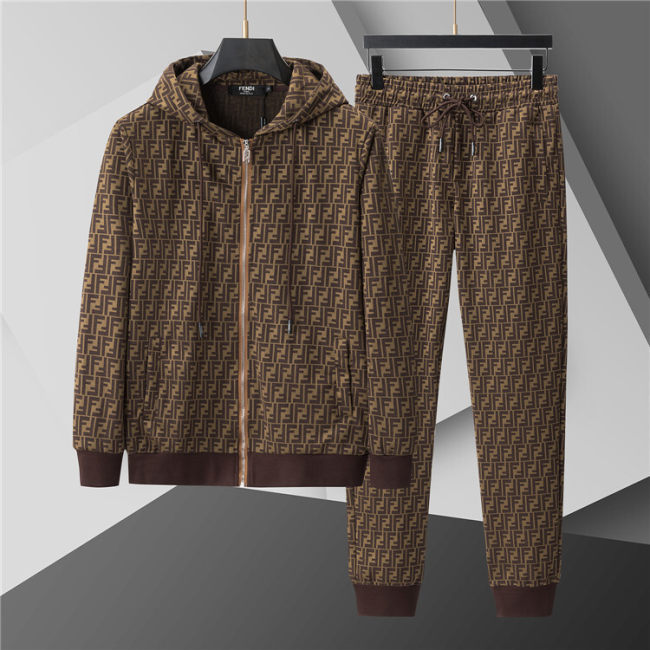5A Men Breathable Cotton Sports Set Hooded Jacket Pant Suit