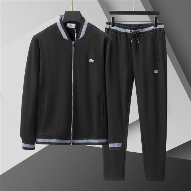 5A Men Breathable Cotton Sports Set Stand Collar Jacket Pant Suit