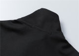 5A Men Breathable Cotton Sports Set Stand Collar Jacket Pant Suit