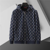5A Men Breathable Cotton Sports Set Hooded Jacket Pant Suit
