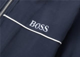 5A Men Breathable Cotton Sports Set Stand Collar Jacket Pant Suit