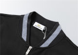 5A Men Breathable Cotton Sports Set Stand Collar Jacket Pant Suit