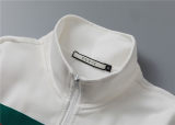 5A Men Breathable Cotton Sports Set Stand Collar Jacket Pant Suit