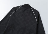5A Men Breathable Cotton Sports Set Stand Collar Jacket Pant Suit