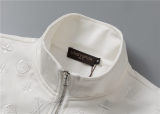 5A Men Breathable Cotton Sports Set Stand Collar Jacket Pant Suit