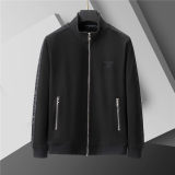 5A Men Breathable Cotton Sports Set Stand Collar Jacket Pant Suit