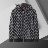 5A Men Breathable Cotton Sports Set Hooded Jacket Pant Suit