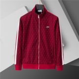 5A Men Breathable Cotton Sports Set Stand Collar Jacket Pant Suit
