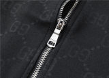 5A Men Breathable Cotton Sports Set Stand Collar Jacket Pant Suit