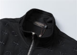 5A Men Breathable Cotton Sports Set Stand Collar Jacket Pant Suit