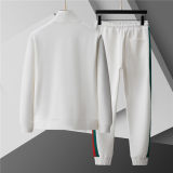 5A Men Breathable Cotton Sports Set Stand Collar Jacket Pant Suit