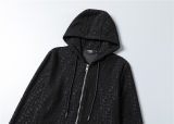 5A Men Breathable Cotton Sports Set Hooded Jacket Pant Suit